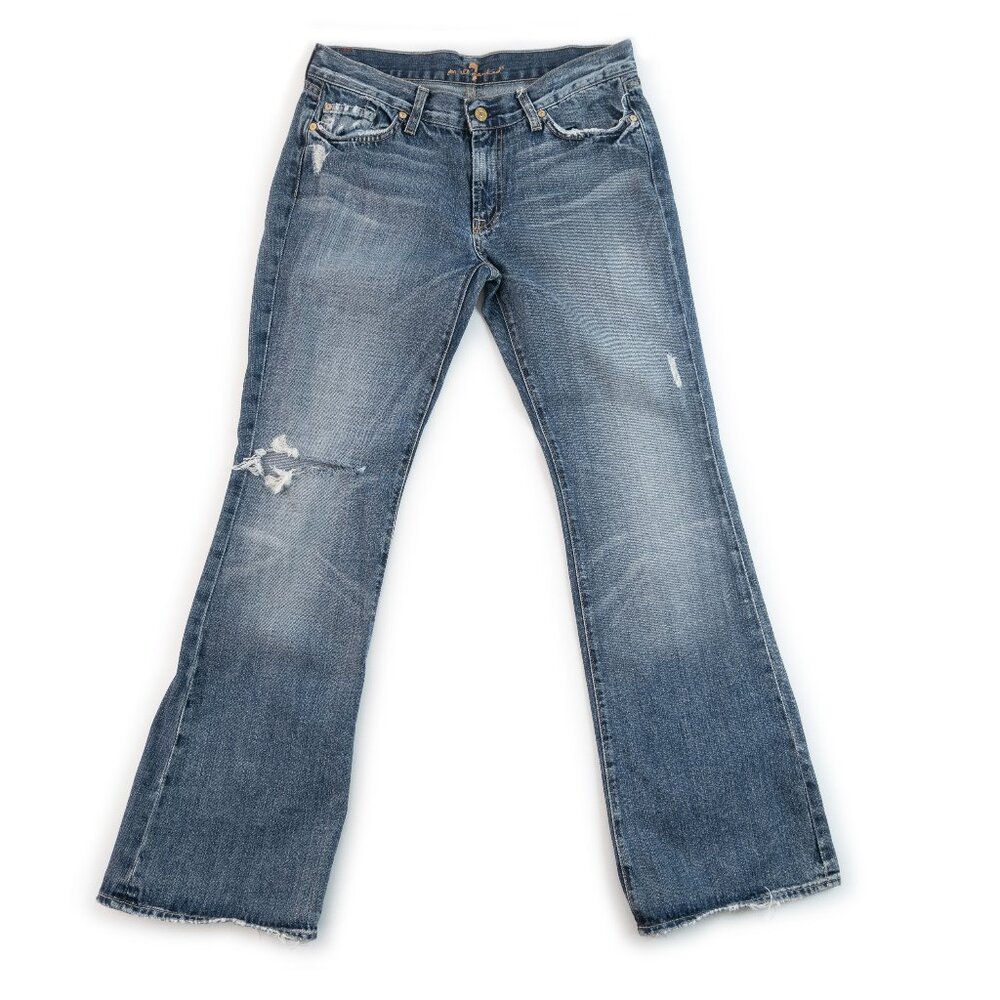 7 FOR ALL MANKIND Flare distressed jeans size 32
